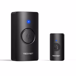 Wireless Doorbell, Waterproof Doorbell Battery-Operated Cordless Door Chime Kit with up to 400M Wireless Range,5-Level Volume ...