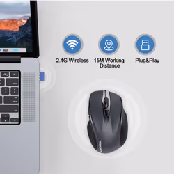 Rechargeable wireless mouse, Wireless Computer Mouse, Adjustable 4800DPI Mouse, Silent Ergonomic Wireless Mouse for Laptop PC Computer, Windows Mac OS
