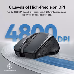 Rechargeable wireless mouse, Wireless Computer Mouse, Adjustable 4800DPI Mouse, Silent Ergonomic Wireless Mouse for Laptop PC Computer, Windows Mac OS