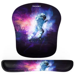 Wrist Rest Mat, Keyboard and Mouse Wrist Support Pad Set, Comfortable Memory Foam Mouse Mat with Wrist Cushion Support, Anti-Slip Ergonomic Mouse Pad