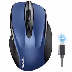 Bluetooth Mouse, Rechargeable Bluetooth Wireless Mouse(Tri-Mode: BT 5.0/3.0+2.4G), 4800DPI Adjustable, Silent Ergonomic Wirel ...
