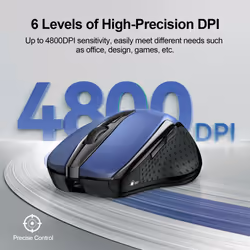 Bluetooth Mouse, Rechargeable Bluetooth Wireless Mouse(Tri-Mode: BT 5.0/3.0+2.4G), 4800DPI Adjustable, Silent Ergonomic Wireless Mouse for Laptop PC