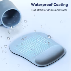 TECKNET Mouse Pad with Wrist Support  Ergonomic Gaming Mouse Pad Pain Relief  Portable Comfortable Mousepad for Computer  Laptop  Office  Home and Tra