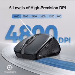 Bluetooth Mouse, 4800DPI Wireless Mouse Computer Silent Click USB Mice Bluetooth 3.0/5.0 and 2.4GHz Connectivity Mouse with 6 Adjustable DPI, 30