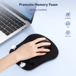 TECKNET 2 Pack Mouse Pad with Wrist Support  Ergonomic Gaming Mouse Pad Pain Relief  Portable Comfortable Mousepad for Computer  Laptop  Office  Home