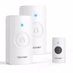 Wireless Doorbell, Door Bells Wireless IP65 Waterproof Battery Operated Cordless Door Chime Kit up to 1300ft Long Range with ...