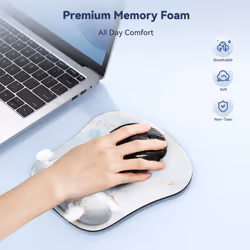 TECKNET Mouse Pad with Wrist Support  Ergonomic Gaming Mouse Pad Pain Relief  Portable Comfortable Mousepad for Computer  Laptop  Office  Home and Tra