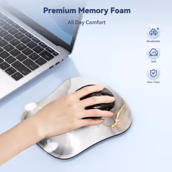TECKNET Mouse Pad with Wrist Support  Ergonomic Gaming Mouse Pad Pain Relief  Portable Comfortable Mousepad for Computer  Laptop  Office Home and Trav
