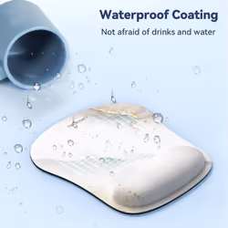 Mouse Mat with Memory Foam Rest -Non-slip Rubber base- Special-Textured Water-Resistant Surface