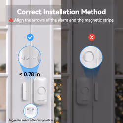 Wireless Door and Window Open Sensor Alarm Chime, 1000Ft Operating Range 61 Chimes Adjustable Volume with Mute Mode LED Indicators Door Open Alert,