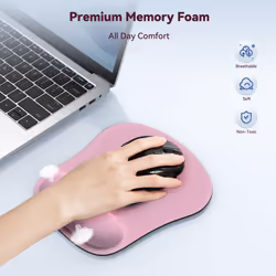TECKNET 2 Pack Mouse Pad with Wrist Support  Ergonomic Gaming Mouse Pad Pain Relief  Portable Comfortable Mousepad for Computer  Laptop  Office  Home