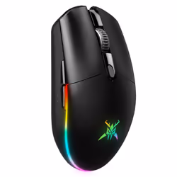 Wireless Gaming Mouse - Rechargeable Wireless Mouse with Optical Sensor Up to 8000 DPI, 6 Programmable Buttons, and RGB Backlighting, 2.4G Lightweight