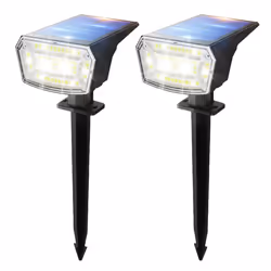 Solar Spot Lights Outdoor Garden - 59 LEDs Garden Lights Solar Powered, 6500K Cool White Light, 3 Brightness Levels Pathway L ...