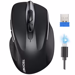 Rechargeable wireless mouse, Wireless Computer Mouse, Adjustable 4800DPI Mouse, Silent Ergonomic Wireless Mouse for Laptop PC ...