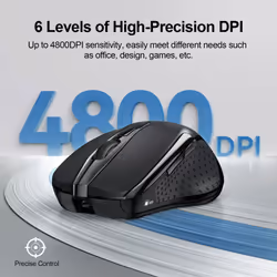 Rechargeable wireless mouse, Wireless Computer Mouse, Adjustable 4800DPI Mouse, Silent Ergonomic Wireless Mouse for Laptop PC Computer, Windows Mac OS