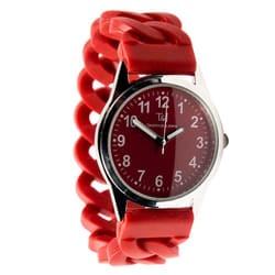 Silicone Stretch Band Watch - Burgundy