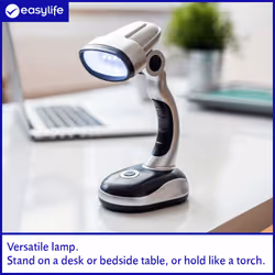 Easylife Desk Lamp with Tilting Head, 100 Lumens of White Light, Reading Light, Desk Light, Reading Lamp, Small Lamp, Bedside Light, Study Lamp, Bed