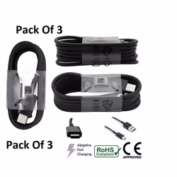 Samsung USB Type-C Black Syncing & Charging Cable (Pack Of 3)