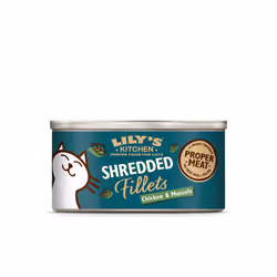 Lily's Kitchen Chicken with Mussel Shredded Fillets, Adult, Chicken, Mussels, 70 g, Grain free