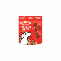 Lily's Kitchen Dog Meaty Treats Grain Free Adult Chicken & Beef Training Treats (8 x 70g), Brown