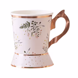 8 Rose Gold Floral Tea Party Cups, Afternoon Tea Party Decorations, Team Bride Paper Cups, Floral Birthday Party Cups, Partea ...