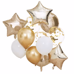 12 Gold White Balloons, Confetti Party Balloons, Gold Wedding Decorations, Gold Party Backdrop, Gold Birthday Balloons, Gold ...