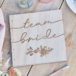 Hen Party Team Bride Guest Book, Wooden Team Bride Guestbook, Hen Party Advice Book, Bridal Shower Keepsake, Bachelorette Par ...