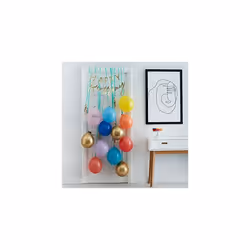 Bright Rainbow and Gold Foil Happy Birthday Balloon, Streamer and Bunting Door Celebration Kit Decoration