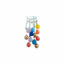 Bright Rainbow and Gold Foil Happy Birthday Balloon, Streamer and Bunting Door Celebration Kit Decoration