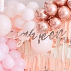 Eighteen Birthday Bunting, Rose Gold 18th Party Decorations, 18th Birthday Garland, Birthday Decorations, Rose Gold Decoratio ...