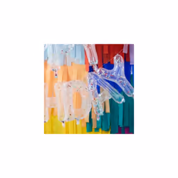 Clear Rainbow Confetti Filled 'Happy Birthday' Balloon Banner Bunting Party Decoration 1.5m in length