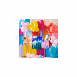 Clear Rainbow Confetti Filled 'Happy Birthday' Balloon Banner Bunting Party Decoration 1.5m in length