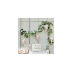 Blush Pink & Green Wisteria Foliage Garland
