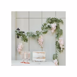 Blush Pink & Green Wisteria Foliage Garland