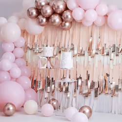 Pink and Rose Gold Chrome DIY Balloon Arch Kit Party Decorations 200 Pack