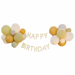 'Let's Go Wild' Happy Birthday Letter Bunting with Latex Balloons-24 Balloons, Multi
