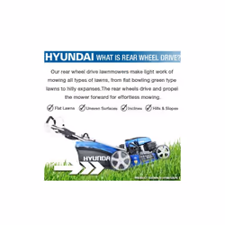 Hyundai 17"/43cm 139cc Self-Propelled Petrol Roller Lawnmower | HYM430SPR