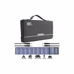 Hyundai H60 60W Portable and Foldable Solar Charger With USB and DC Connectivity