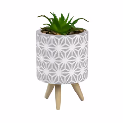 Set of 4 Artificial Succulent Faux Plants Pot on a Stand Indoor Outdoor Potted