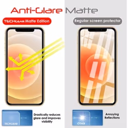 [Pack of 3] TECHGEAR Matte Screen Protectors for iPhone 11 Pro, iPhone XS, X - ANTI GLARE / MATTE Screen Protectors With Cloth & Application Card
