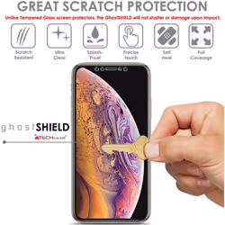 [3 Pack] TECHGEAR Screen Protectors for Apple iPhone 11 Pro, iPhone XS [ghostSHIELD Edition] Flexible TPU Screen Protector with Full Screen Coverage