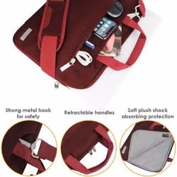 TECHGEAR Case for 12.8" - 13.3" Laptops, Portable Multi-function Laptop Case with Adjustable Shoulder Strap, Luggage Strap &...