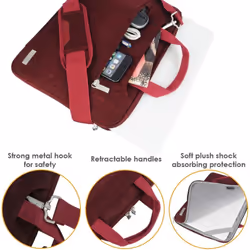 TECHGEAR Case for 14" - 14.6" Laptops, Portable Multi-function Laptop Case with Adjustable Shoulder Strap, Luggage Strap &...