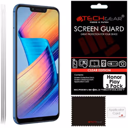 [5 Pack] TECHGEAR Screen Protectors fit Honor Play - Clear Lcd Screen Protectors Cover Guards