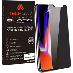 TECHGEAR Anti Spy Screen Protectors for Apple iPhone 11 Pro, iPhone XS, iPhone X - Privacy GLASS Edition Genuine Tempered Gla ...