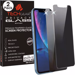 [2 Pack] TECHGEAR Anti Spy Screen Protector for iPhone 11, iPhone XR - Privacy GLASS Edition Genuine Tempered Glass Screen Pr ...