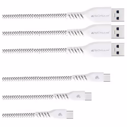 TECHGEAR 3 Pack STRONG Durable Braided USB C Charging & Data Sync Cables (30cm/1m/2m) Compatible with Samsung Tab S6 Lite, Ta ...