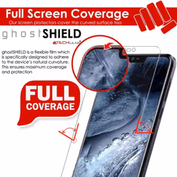 [2 Pack] TECHGEAR Screen Protector for Nokia 7.1 [ghostSHIELD Edition] Reinforced Flexible TPU Screen Protector with Full Screen Coverage