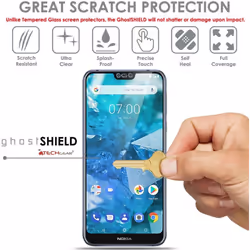 [2 Pack] TECHGEAR Screen Protector for Nokia 7.1 [ghostSHIELD Edition] Reinforced Flexible TPU Screen Protector with Full Screen Coverage