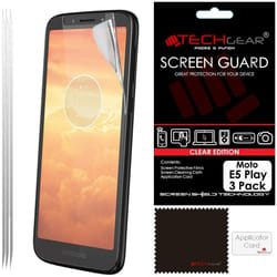 [3 Pack] TECHGEAR Moto E5 Play Screen Protectors, Clear Lcd Screen Protectors Cover Guards Compatible with Motorola Moto E5 Play